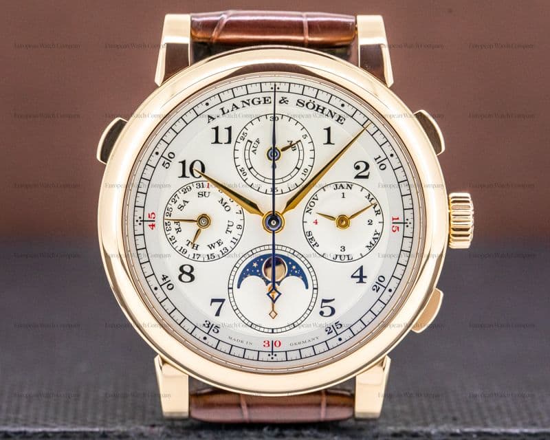 A. Lange and Sohne 1815 Rattrapante Perpetual Calendar 18K Rose Gold FULL SET