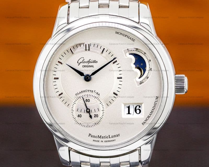 Glashutte Original PanoMaticLunar SS Silver Dial Bracelet