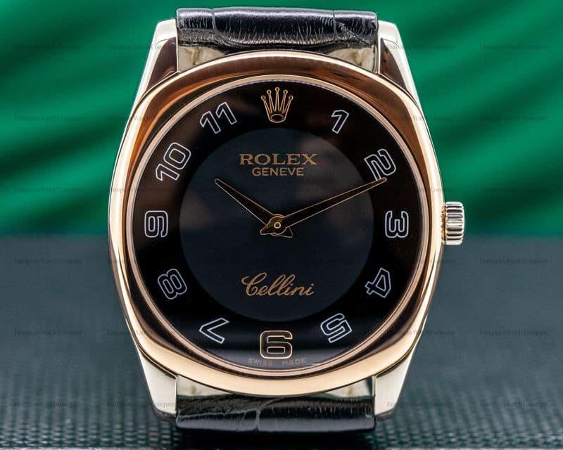 Rolex Cellini Danos Rose / white Black Dial