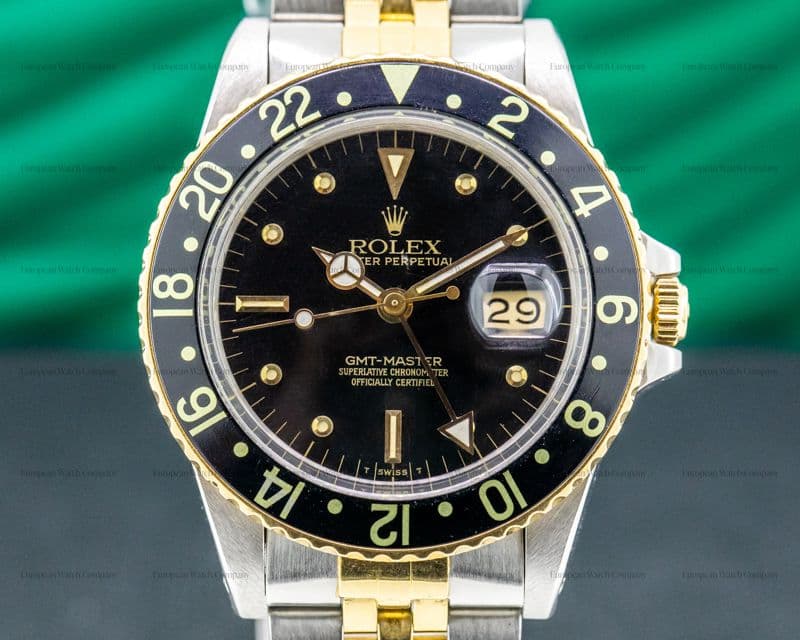 Rolex GMT Master Black Nipple Dial 18K / SS Jubilee
