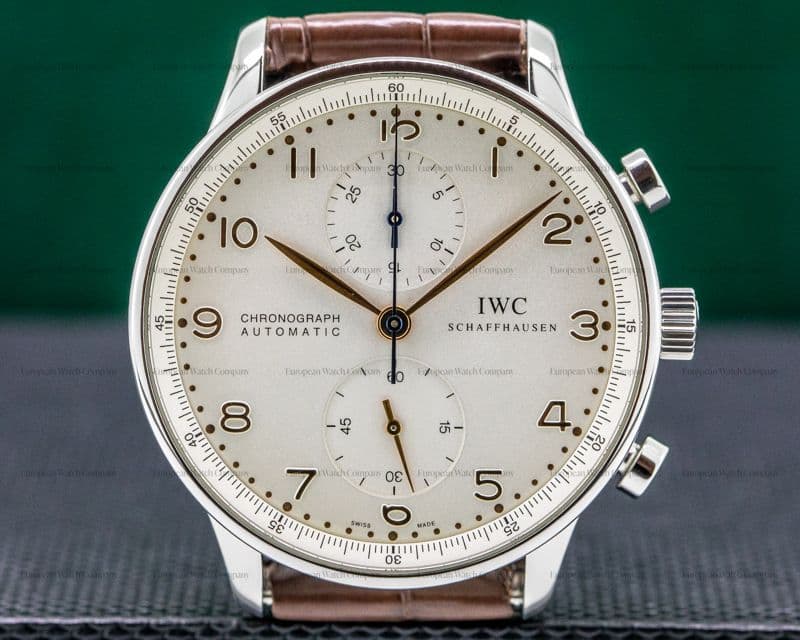 IWC Portuguese Chronograph SS Silver Dial / Gold Numerals