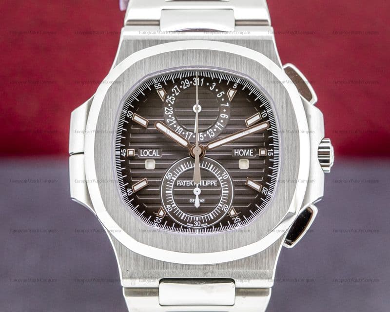 Patek Philippe Nautilus Travel Time Chronograph Grey Dial SS FULL SET