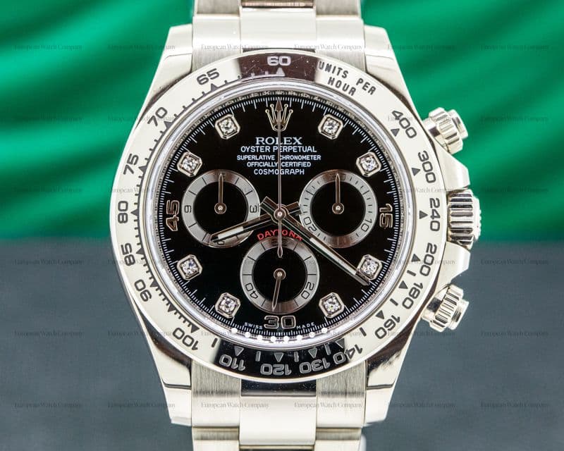 Rolex Daytona 116509 Black Diamond Dial 18K White Gold