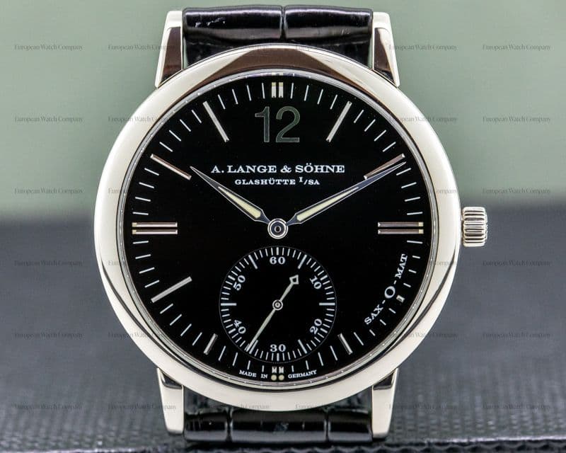 A. Lange and Sohne Langematik 18K White Gold Black Dial