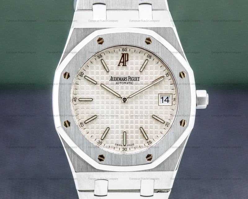 Audemars Piguet Royal Oak 15202 Jumbo White Dial VERY NICE FULL SET