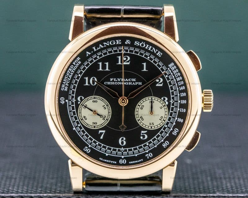 A. Lange and Sohne 1815 Flyback Chronograph Black Dial 18K Rose Gold