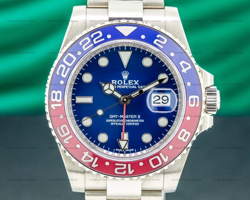 Rolex GMT Master II 116719 BLUE DIAL RARE 18K White Gold