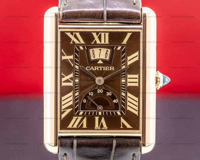Cartier Tank Louis XL Chocolate Dial 18K Rose Gold/ Rose Gold Deployant
