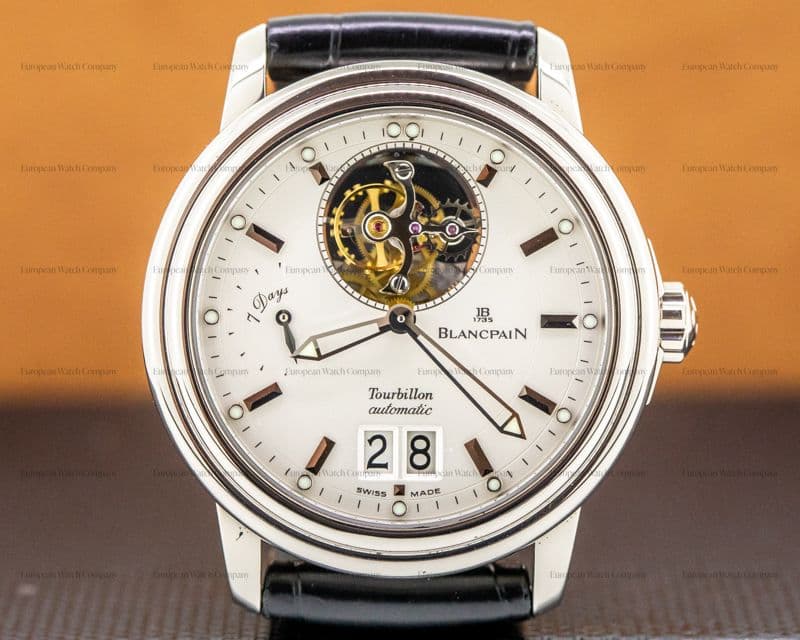 Blancpain Leman Tourbillon Big Date 18k White Gold Power Reserve SERVICED