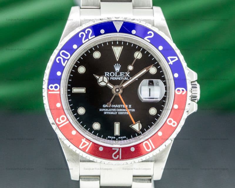 Rolex GMT Master II 16710 SS Red / Blue Pepsi Bezel FULL SET