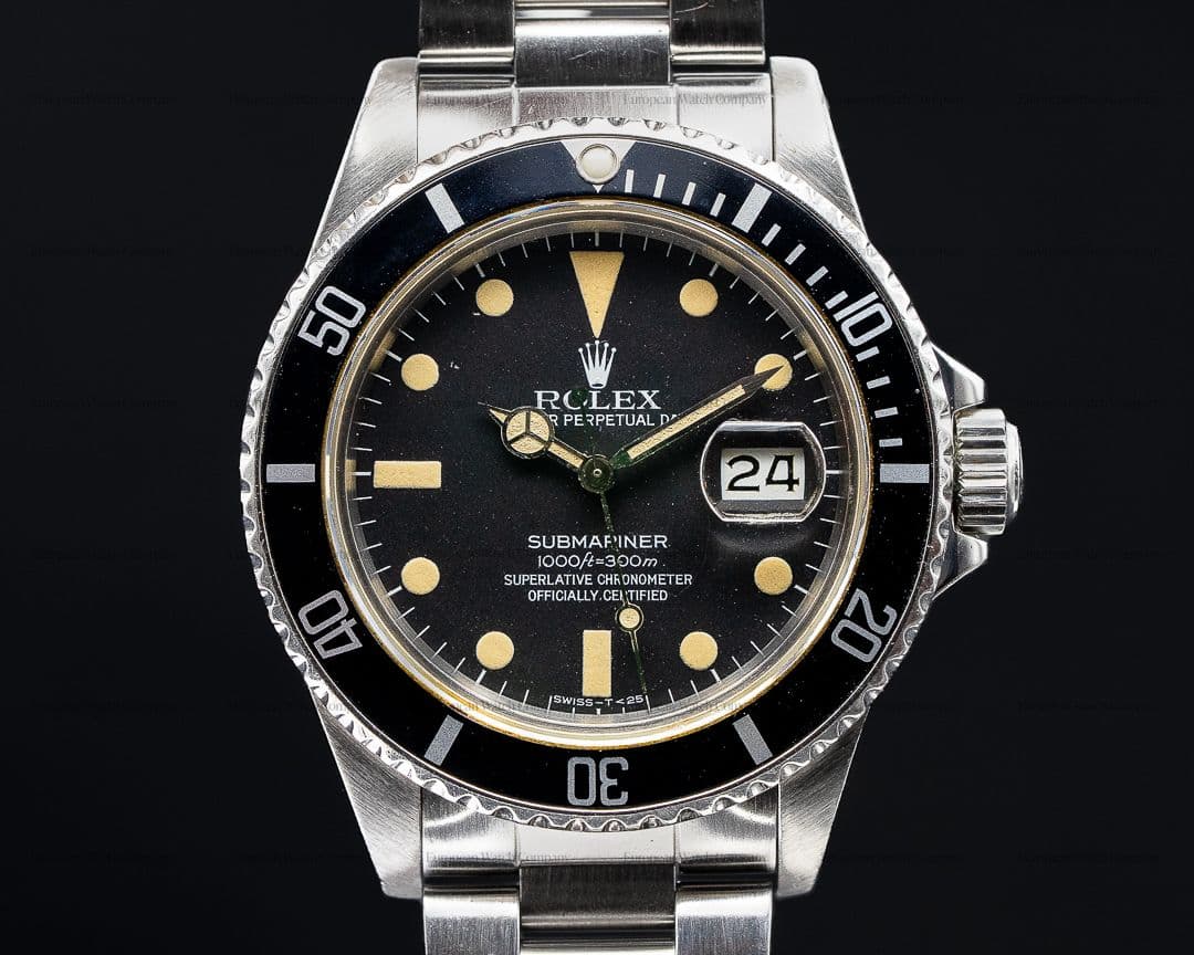 Rolex Submariner 16800 Black Matte Dial SS NICE PATINA FULL SET
