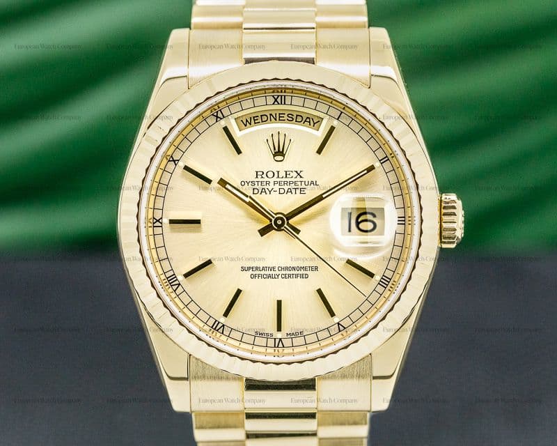 Rolex Day Date President 118238 Champagne Dial 18K Yellow Gold