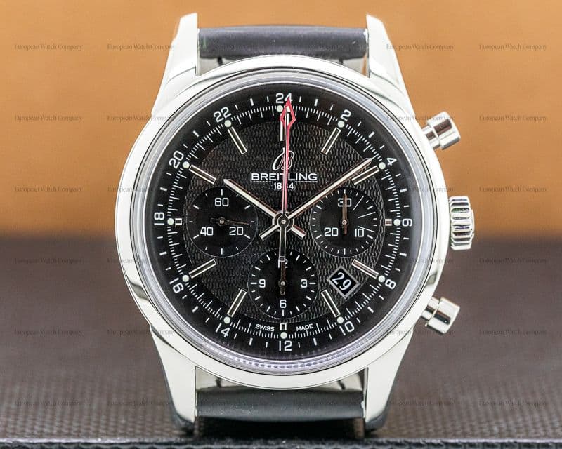 Breitling Transocean Chronograph GMT SS Black Dial