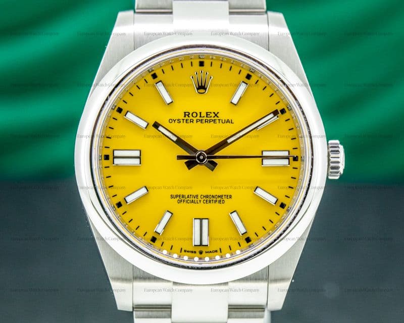 Rolex Oyster Perpetual 124300 41mm SS / Yellow Dial NEW 2020
