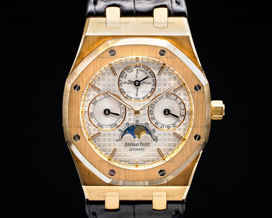 Audemars Piguet Royal Oak 26252OR Perpetual Calendar Rose Gold White Dial NICE
