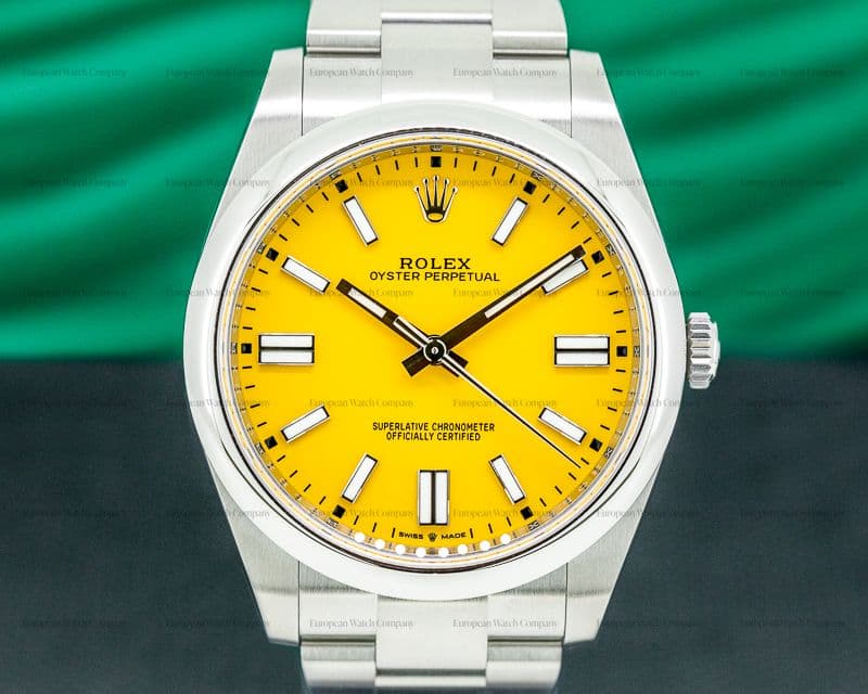 Rolex Oyster Perpetual 124300 41mm SS / Yellow Dial NEW 2020 UNWORN