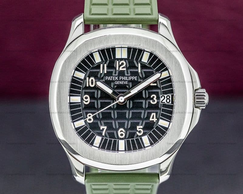 Patek Philippe Aquanaut 5065/1A Automatic Black Dial SS GREEN STRAP