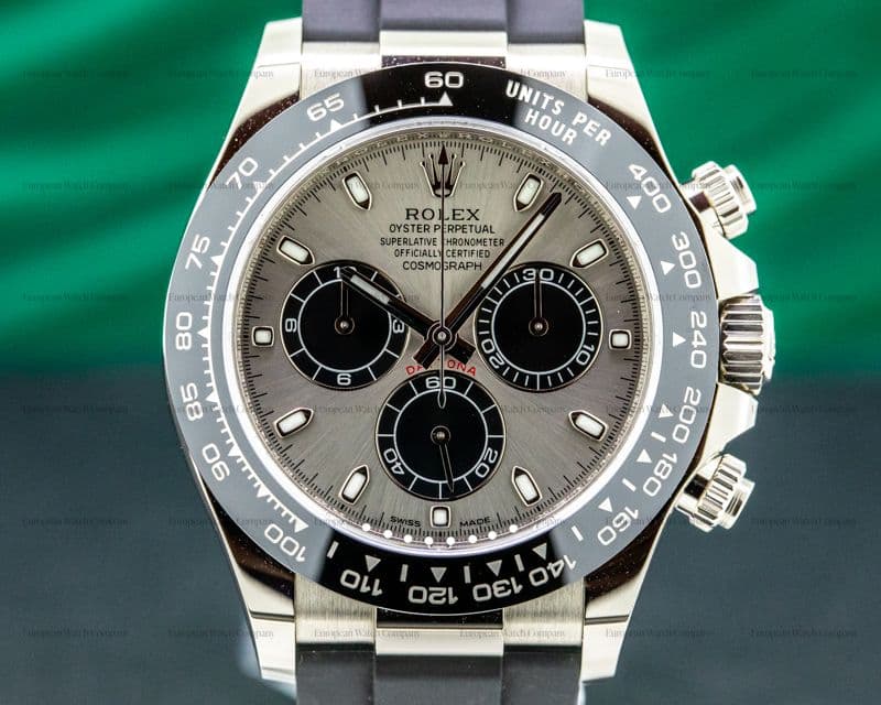 Rolex Daytona 116519 18K White Gold Ceramic Oysterflex Silver Dial