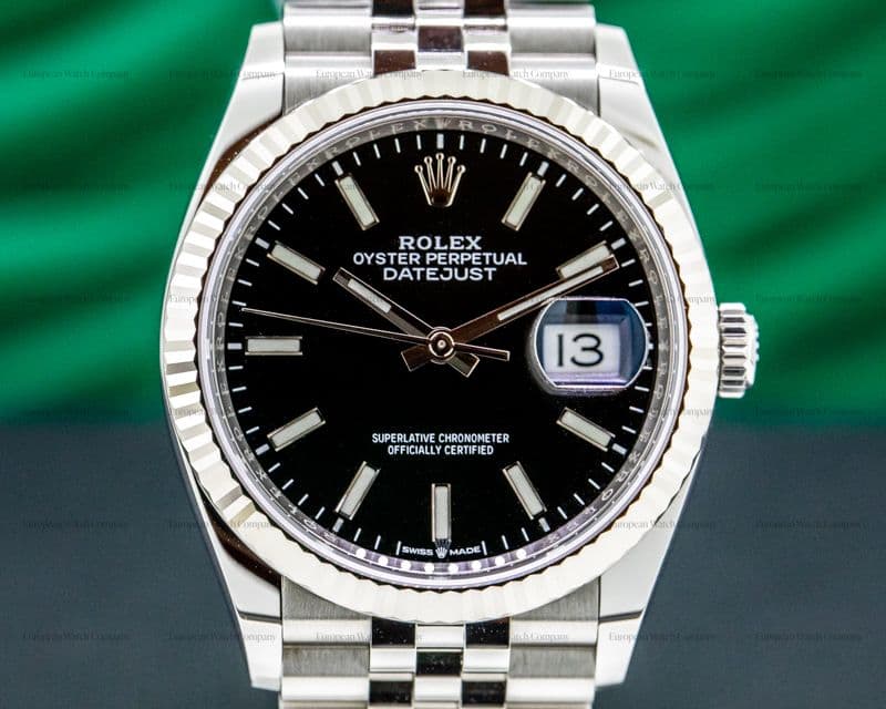 Rolex Datejust 126234 Black Stick Dial / Jubilee Bracelet
