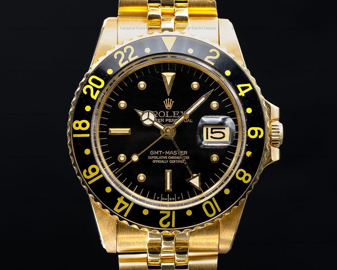 Rolex GMT Master Nipple Dial 18k Yellow Gold c. 1979 WOW NICE