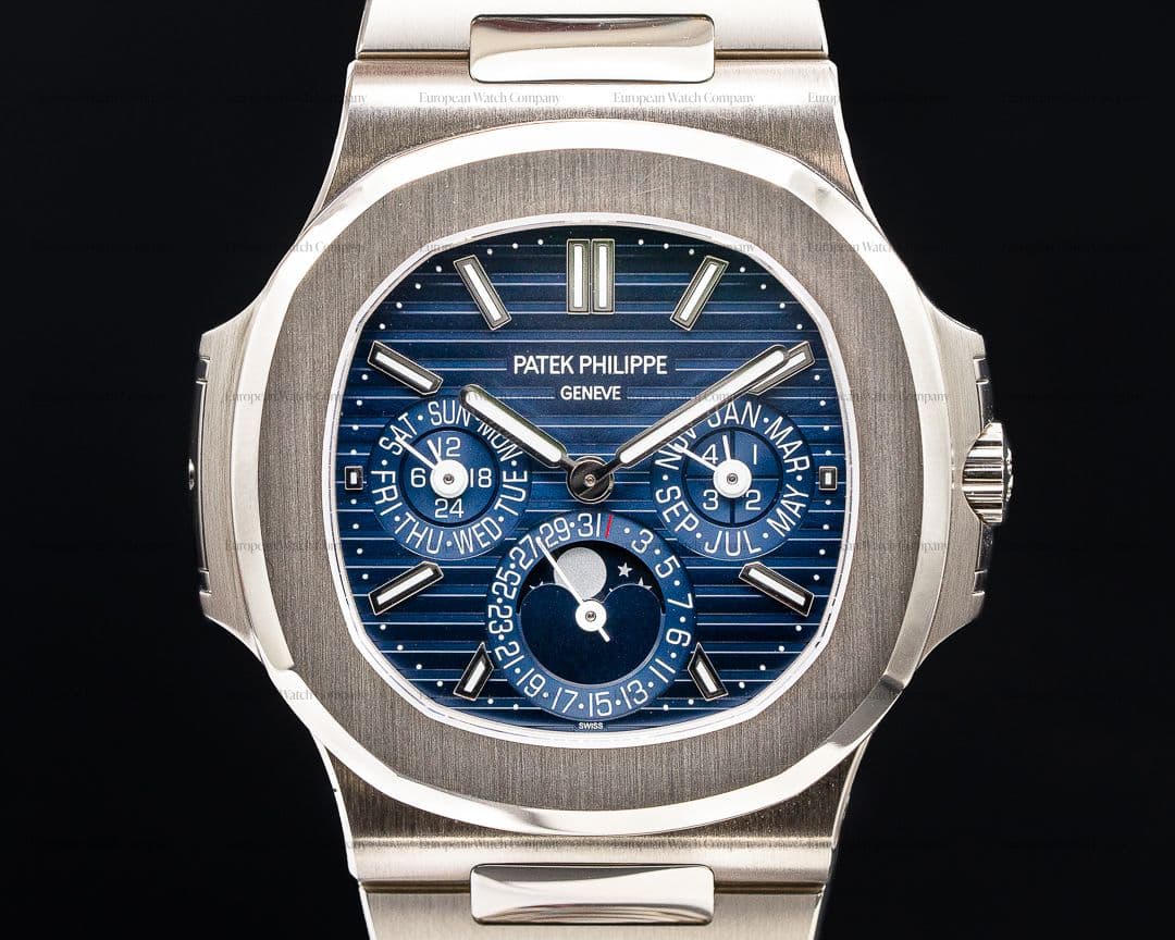 Patek Philippe Nautilus 5740 Perpetual Calendar 18k White Gold Blue Dial