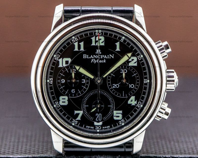 Blancpain Leman Flyback Chronograph Black Dial SS