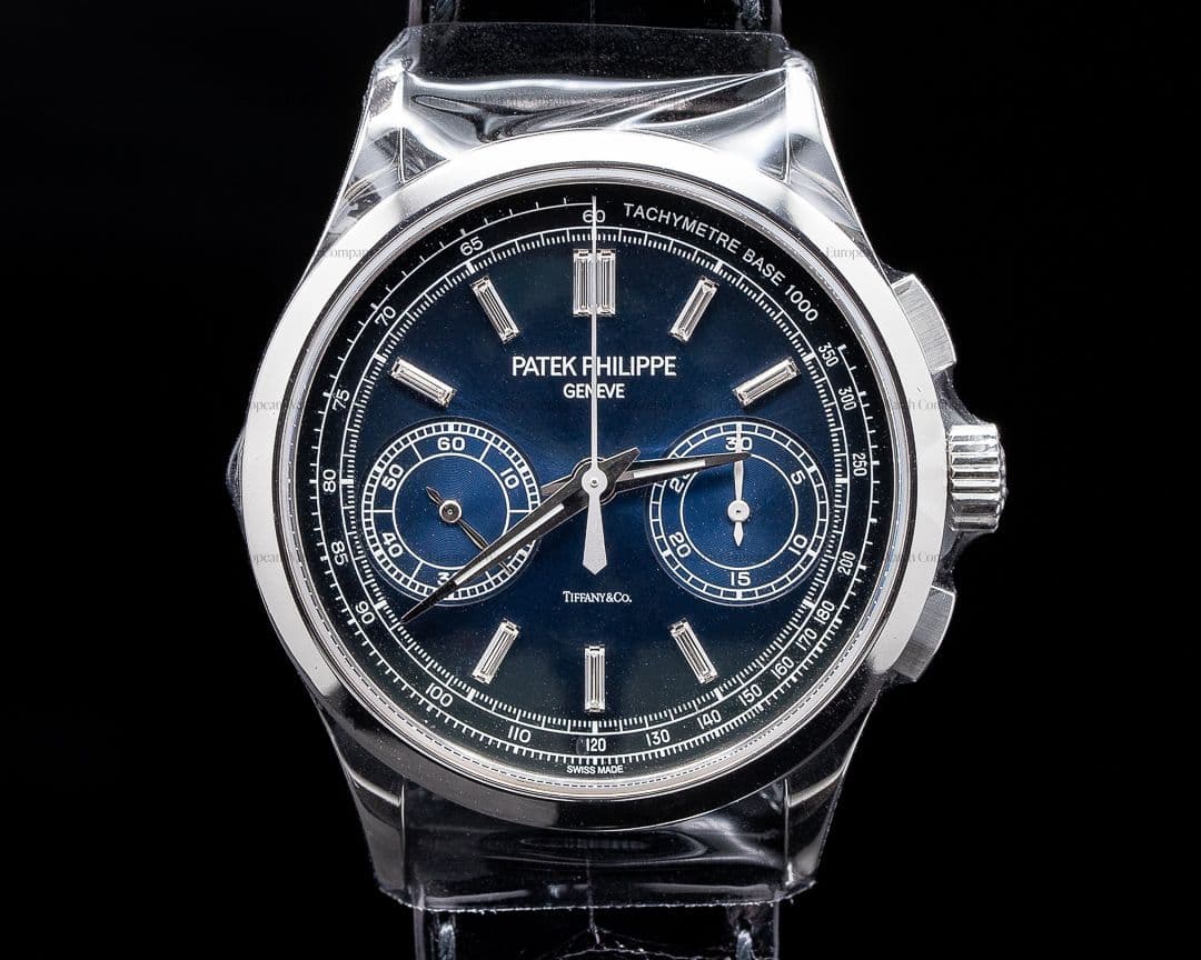 Patek Philippe Chronograph Platinum 5170P Blue Diamond Dial TIFFANY & CO UNWORN