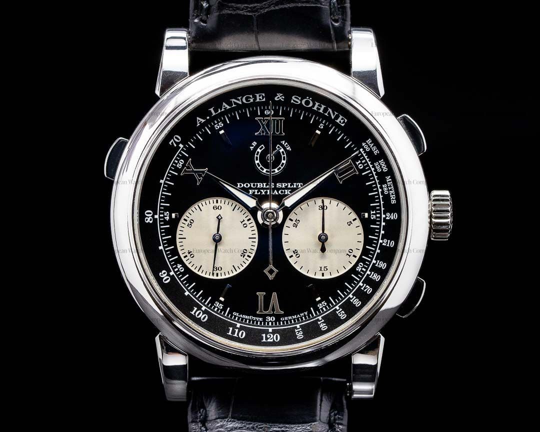 A. Lange and Sohne Double Split 404.035 Black Dial Platinum