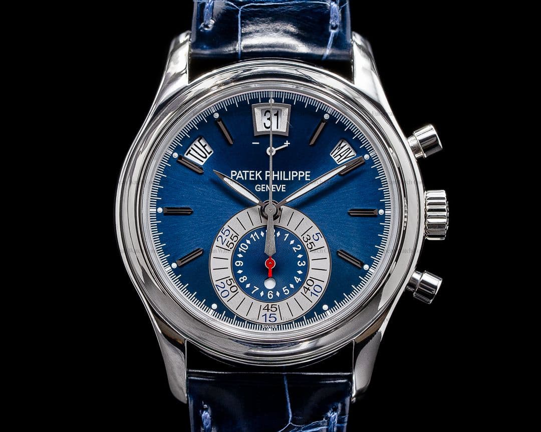 Patek Philippe Annual Calendar 5960P Chronograph Platinum Blue Dial