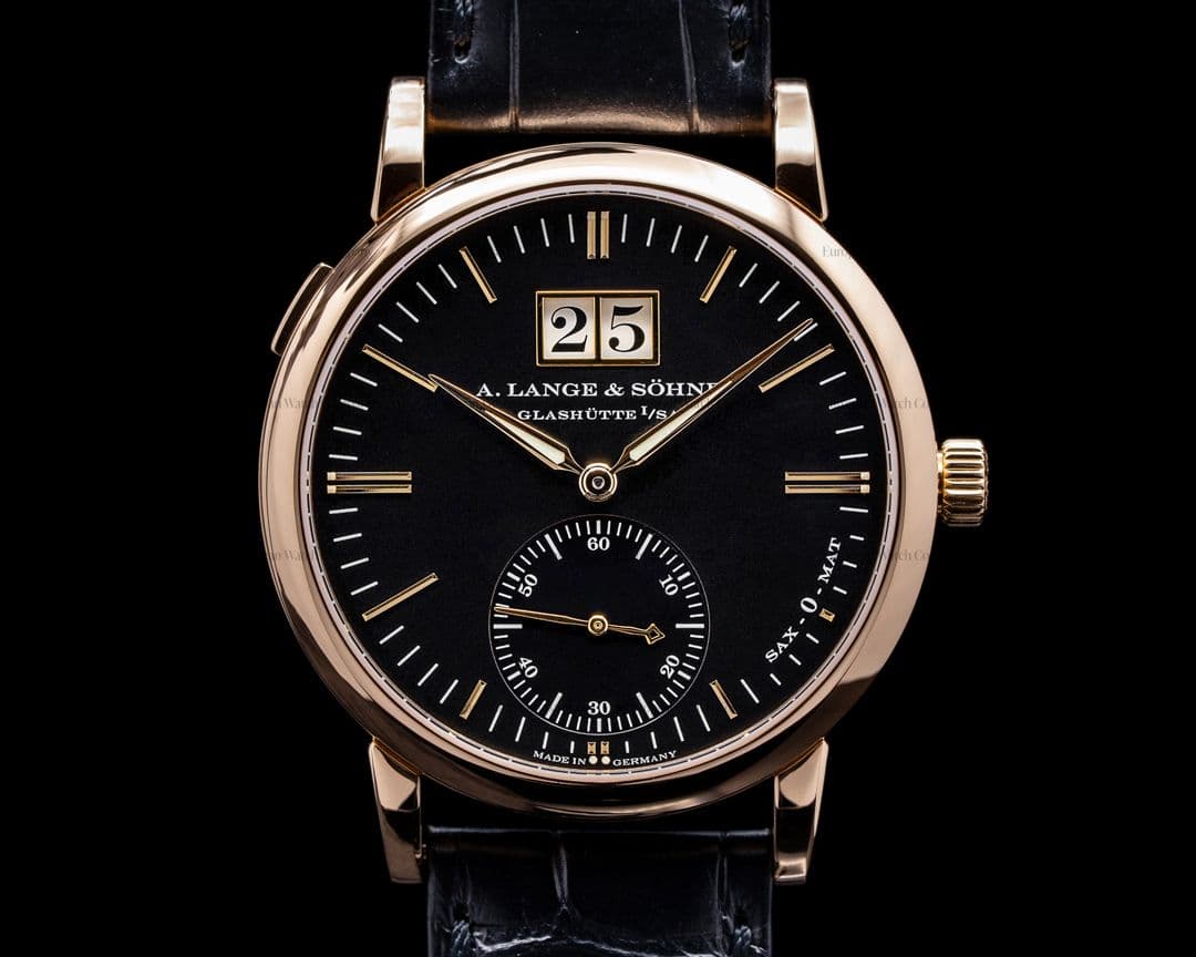A. Lange and Sohne Langematik Big Date "Sax-O-Mat" Black Dial 18K Rose Gold