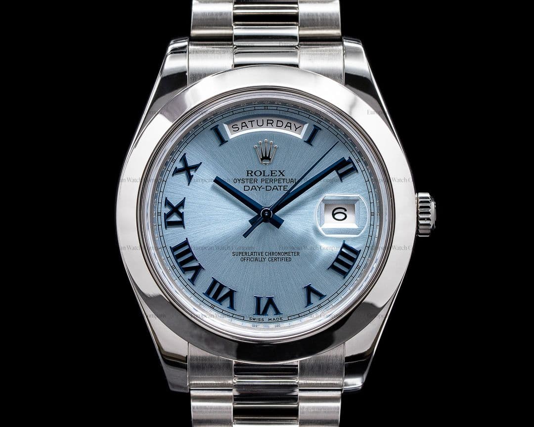 Rolex Platinum Day Date II Glacier Dial Roman Numerals