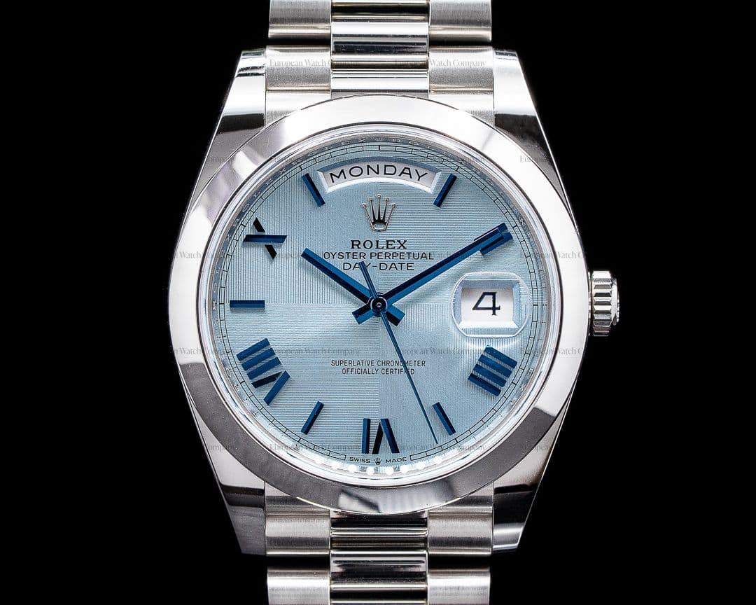 Rolex Day Date 228206 Platinum Blue Dial Roman Numeral 40MM 2020