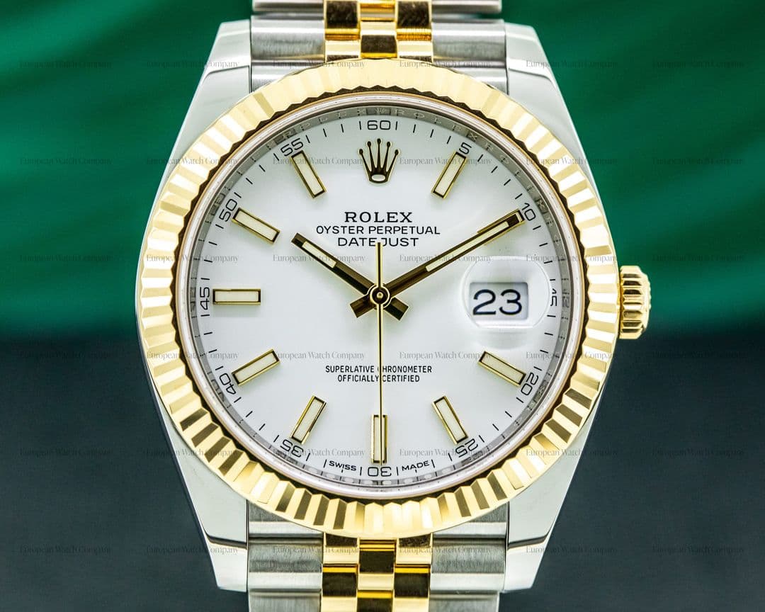 Rolex Datejust 41 White Stick Dial 18K / SS