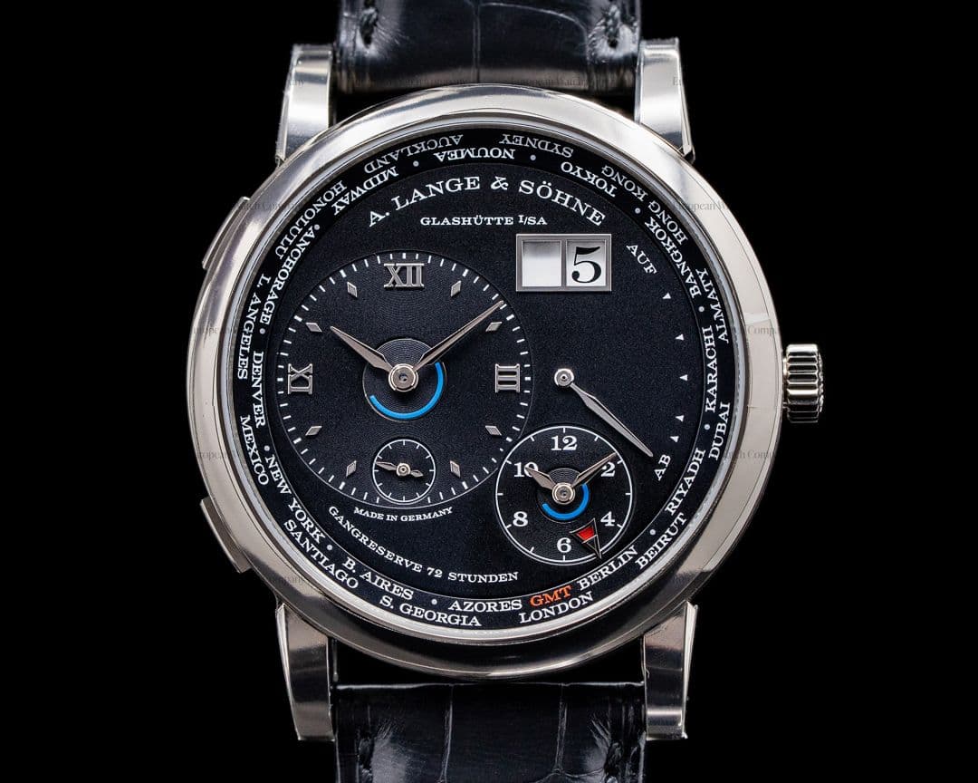 A. Lange and Sohne Lange 1 Time Zone 136.029 18K White Gold / Black Dial NEW MODEL UNWORN