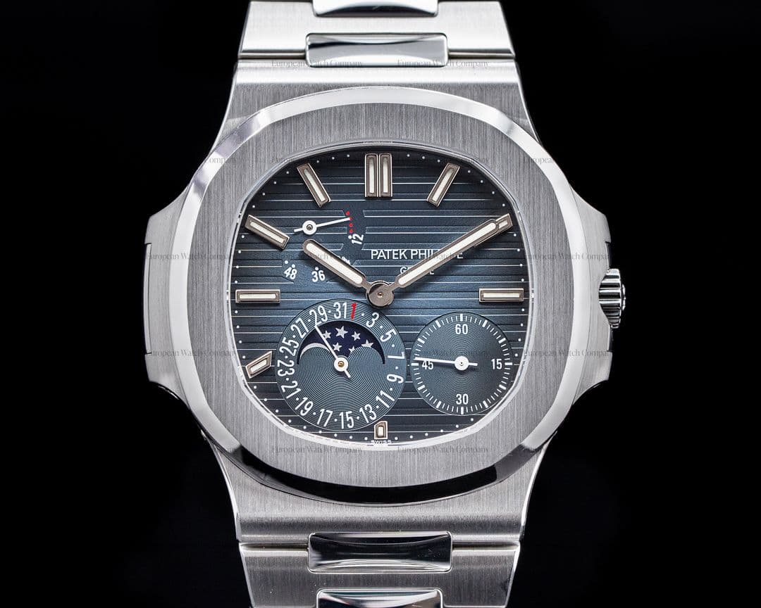 Patek Philippe Jumbo Nautilus 5712 Moonphase Power Reserve SS FULL SET