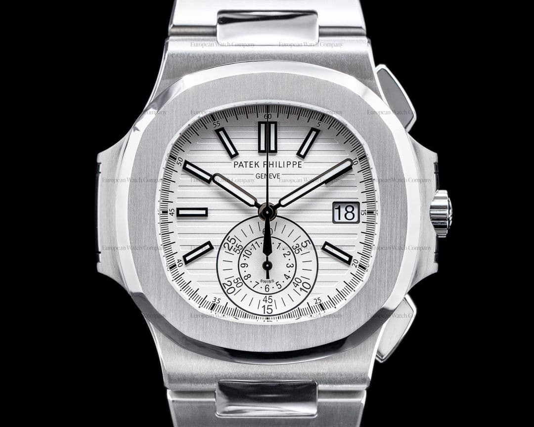 Patek Philippe Nautilus 5980 Chronograph White Dial SS FULL SET