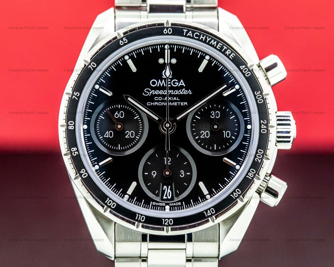 Omega Speedmaster 38 Co-Axial Chronograph Black Dial SS Bracelet