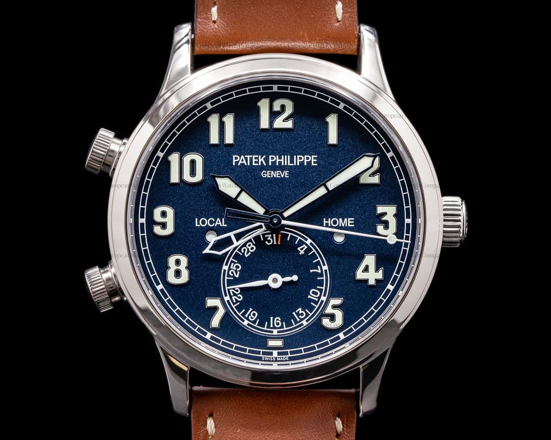 Patek Philippe Calatrava 5524G Pilot Travel Time 18k White Gold
