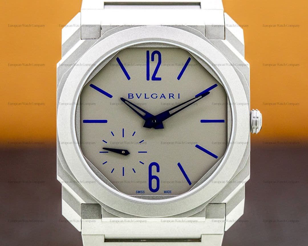 Bulgari Octo Finissimo Titanium Extra Thin Grey / Blue 40mm LIMITED