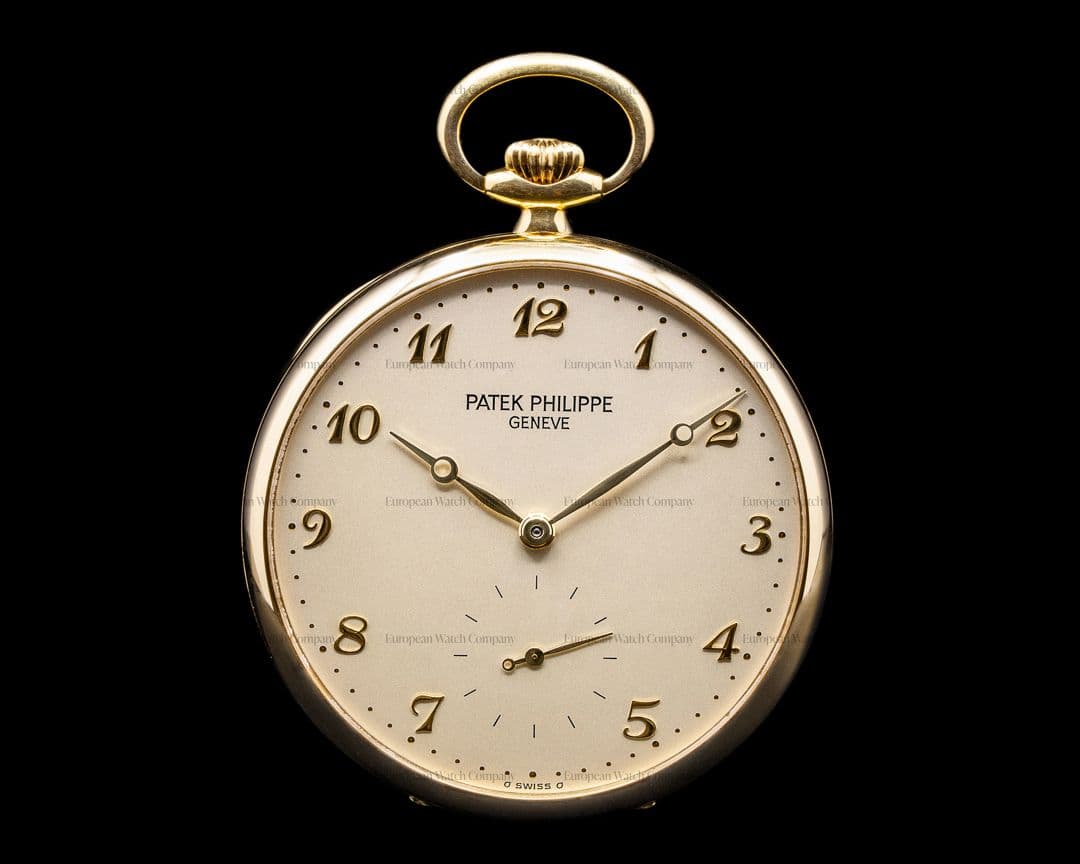 Patek Philippe Yellow Gold 973J Hunter Pocket Watch 44MM FULL SET