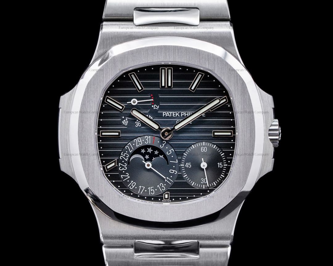 Patek Philippe Jumbo Nautilus 5712 Moonphase Power Reserve SS FULL SET
