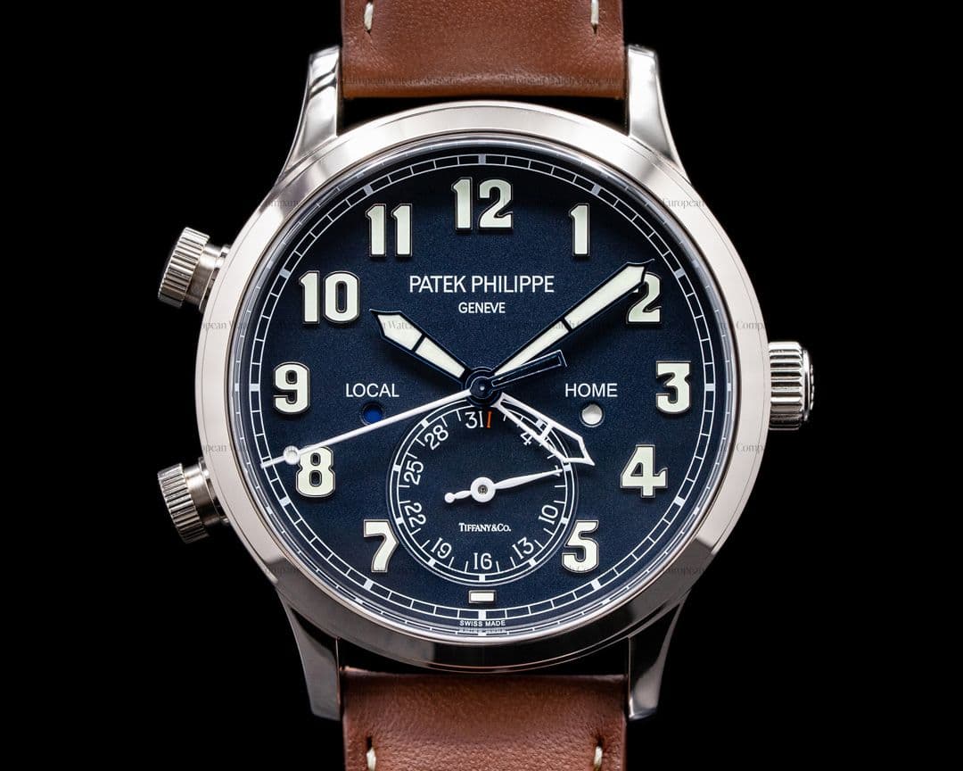Patek Philippe Calatrava 5524G "TIFFANY" Pilot Travel Time 18k White Gold