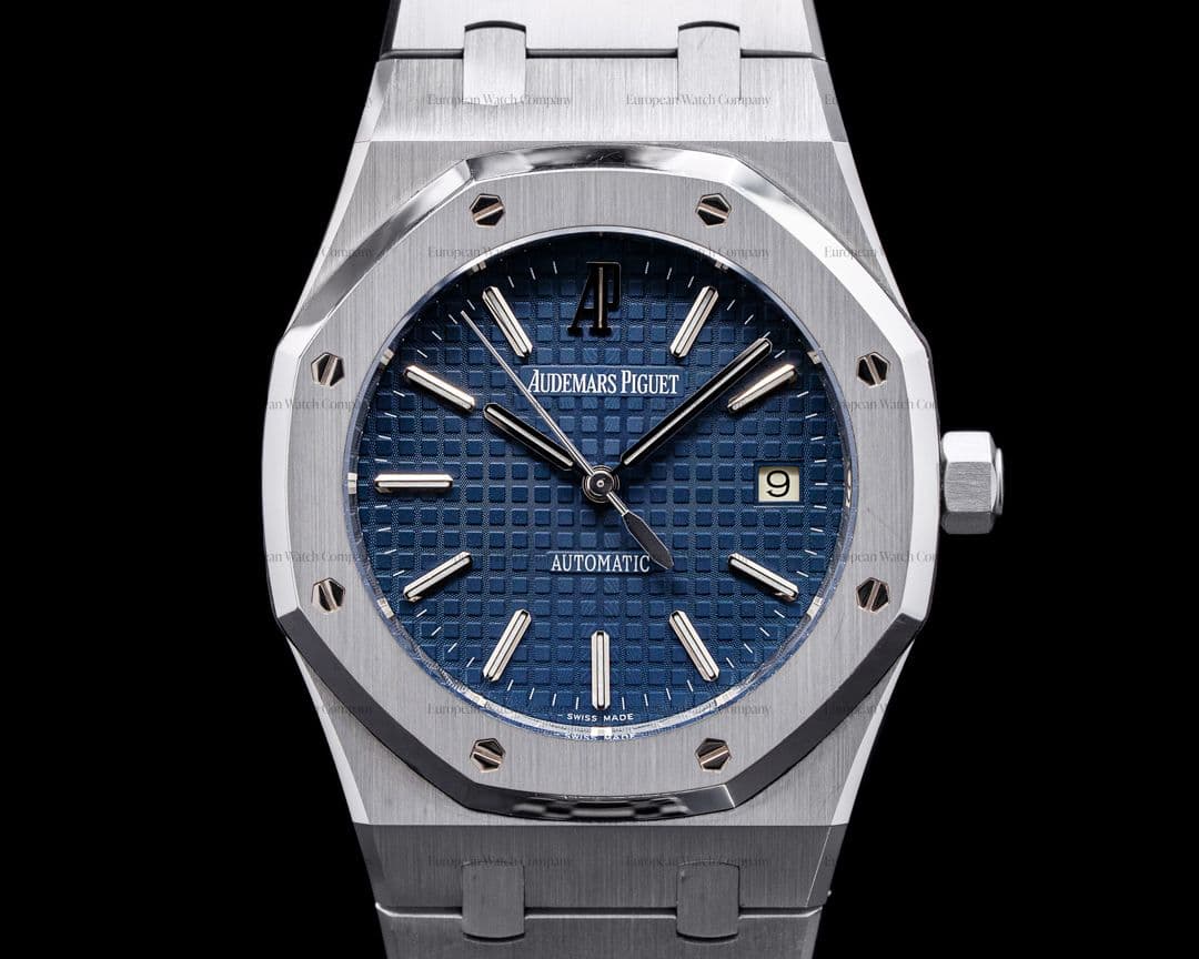 Audemars Piguet Royal Oak BLUE Dial 15300ST SS NICE FULL SET
