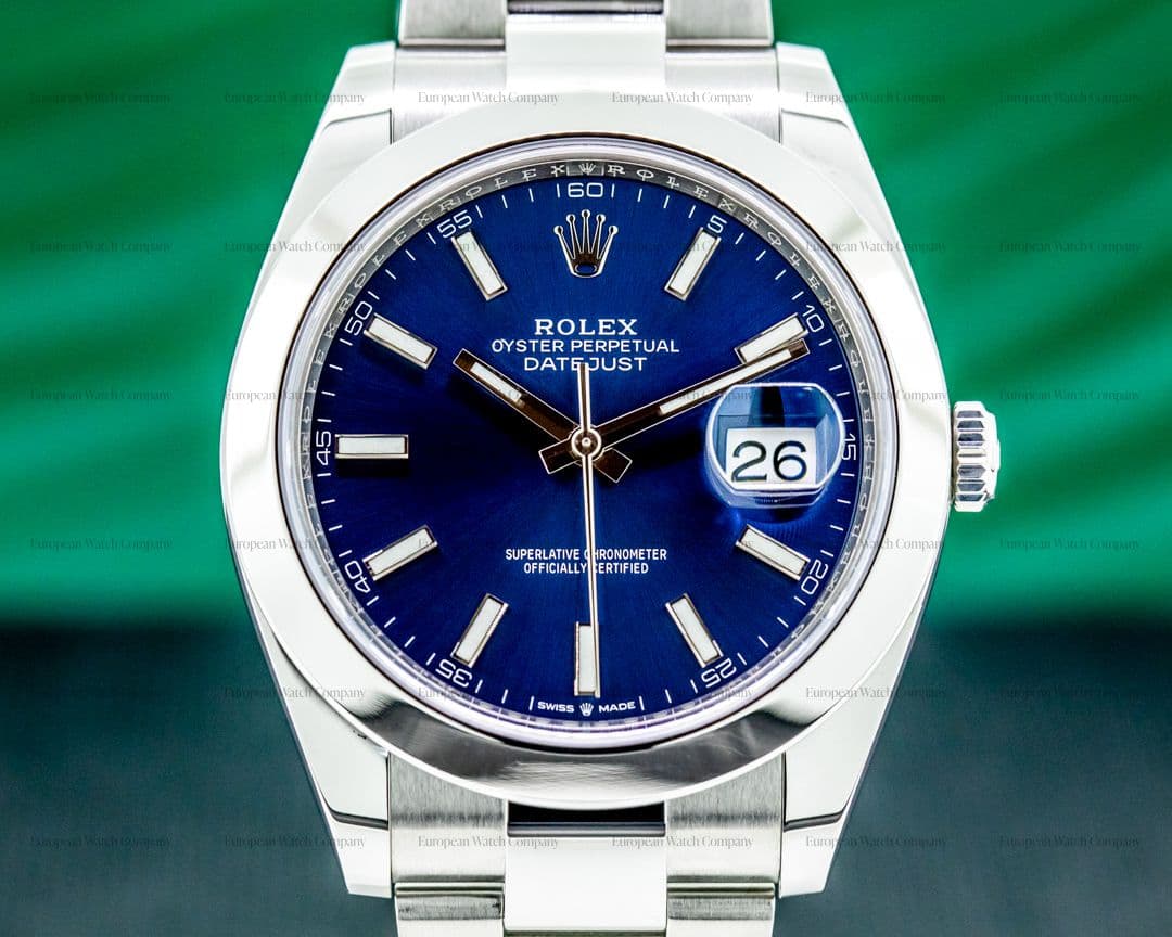 Rolex Datejust 41 Blue Stick Dial SS Oyster