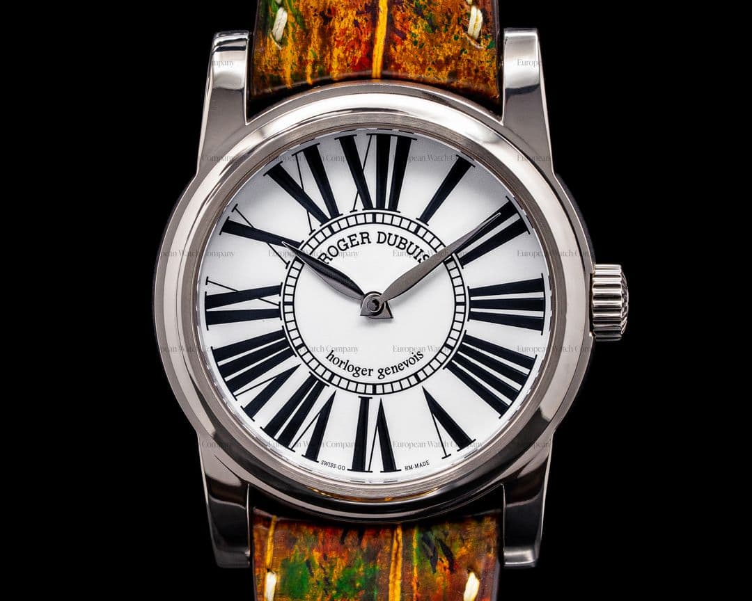 Roger Dubuis Hommage White Enamel Dial 18K White Gold Chronometre RARE
