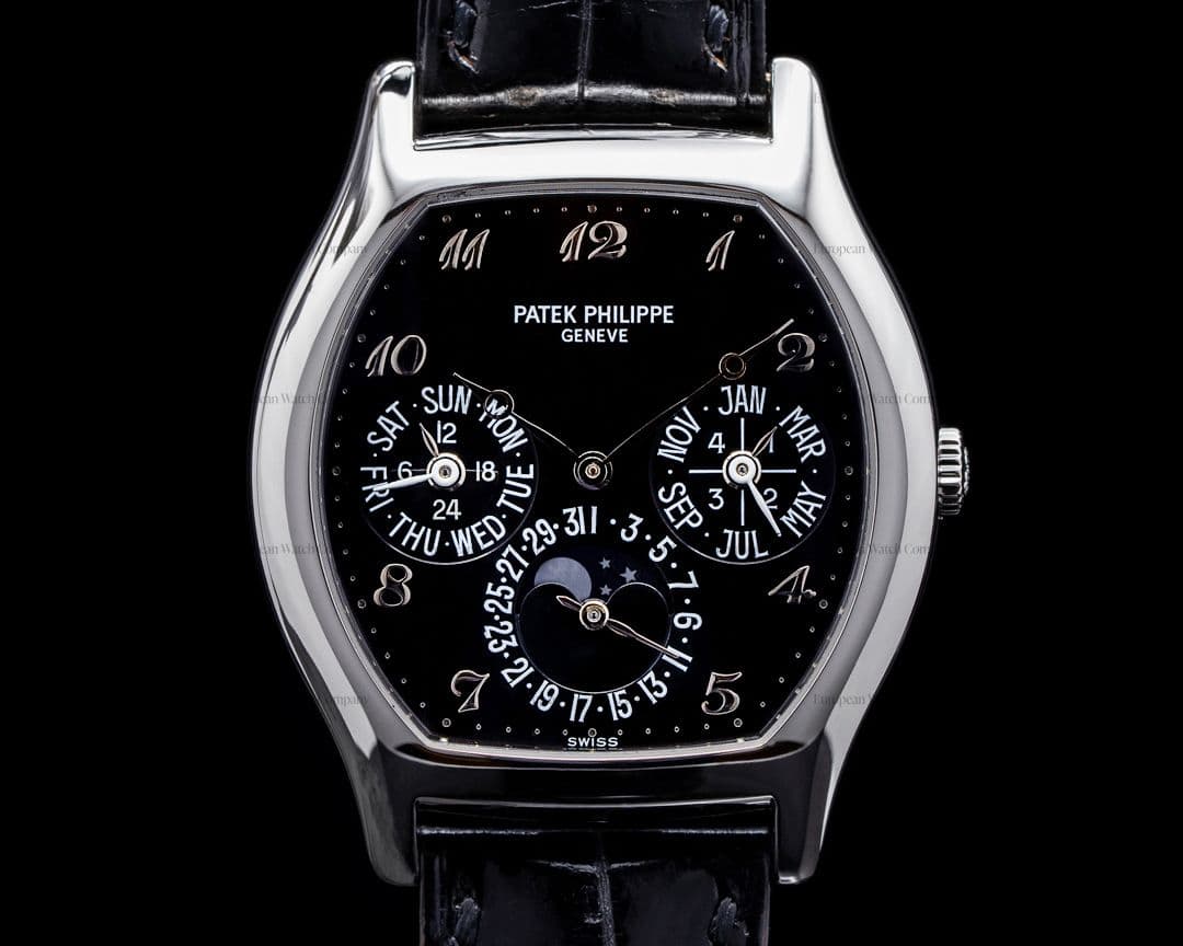 Patek Philippe Perpetual Calendar 5040P Tonneau Platinum / Black Dial RARE