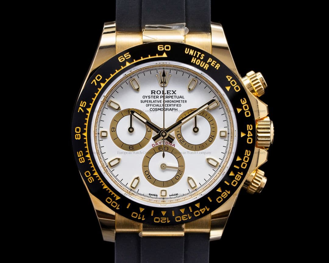 Rolex Daytona 116518LN White Dial 18K Yellow Gold / Rubber 2019