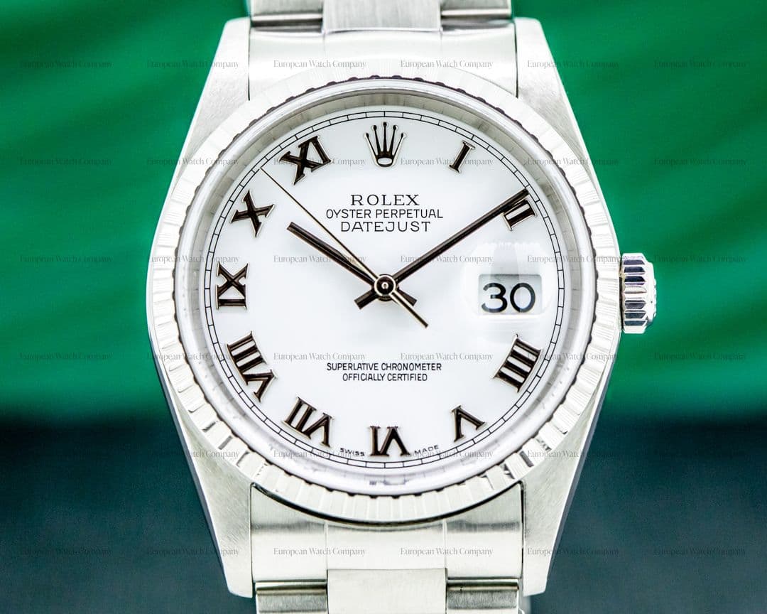 Rolex Datejust White Dial Roman Numerals SS Oyster