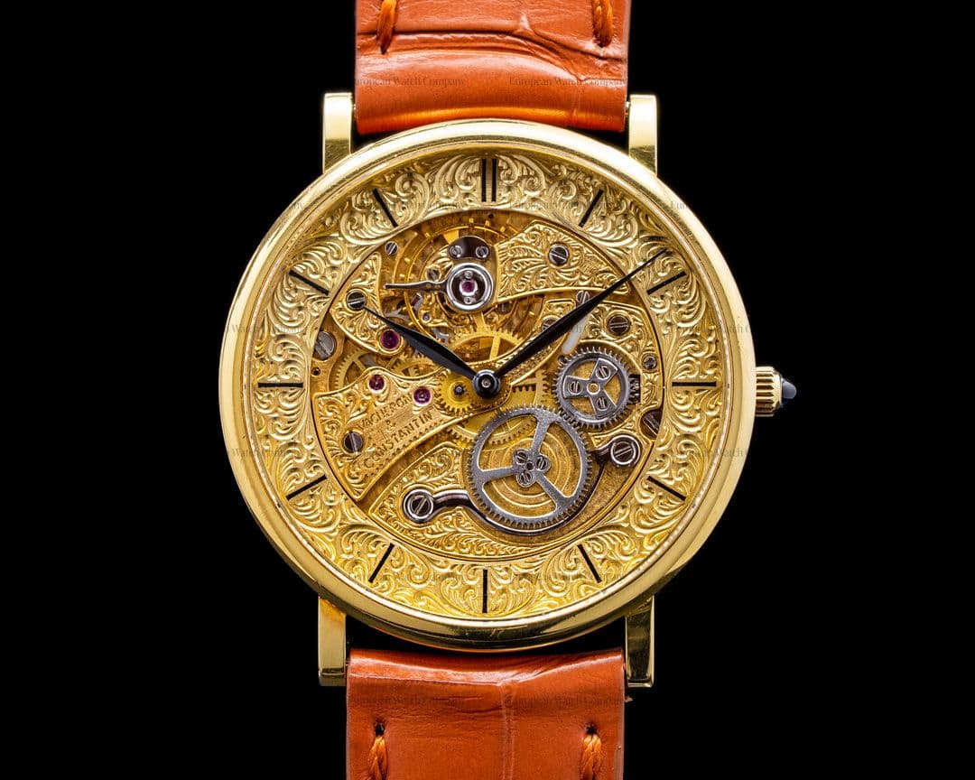 Vacheron Constantin Skeletonized 18K Yellow Gold "ENGRAVED DIAL" 31MM