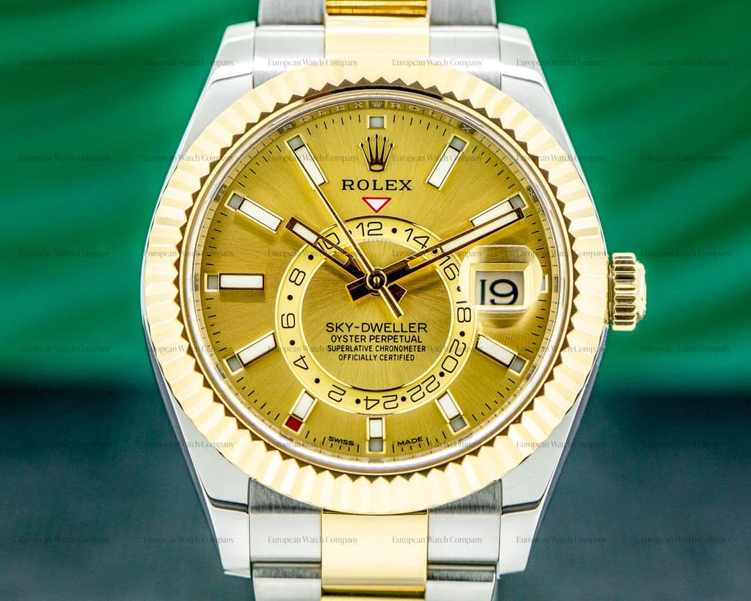 Rolex Sky Dweller 326933 Steel & Yellow Gold Champagne Dial